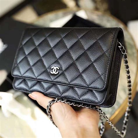 classic wallet on chain chanel black|Chanel wallet on chain lambskin.